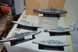 Five Miniature Model Battleships