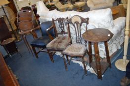 Three Antique Chairs, Two Occasional Tables, and a