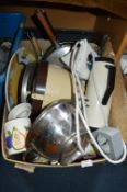 Kitchenware, Iron, Salad Spinner, Clocks, etc.