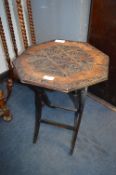 Period Oak Octagonal Occasional Table with Carved