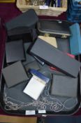 Tray Lot of Jewellery Boxes, Fob Chains, etc.