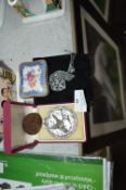 Two Medals, Trinket Box and Costume Jewellery