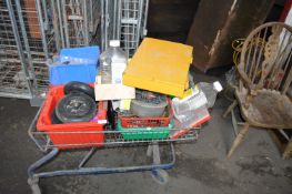 Trolley Containing Assorted Wheels, Screws, Fixing