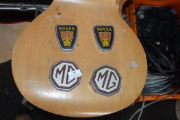 Two Rover and Two MG Car Badges