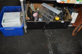 Box Containing Bar Glass, Darts, Sign, etc.