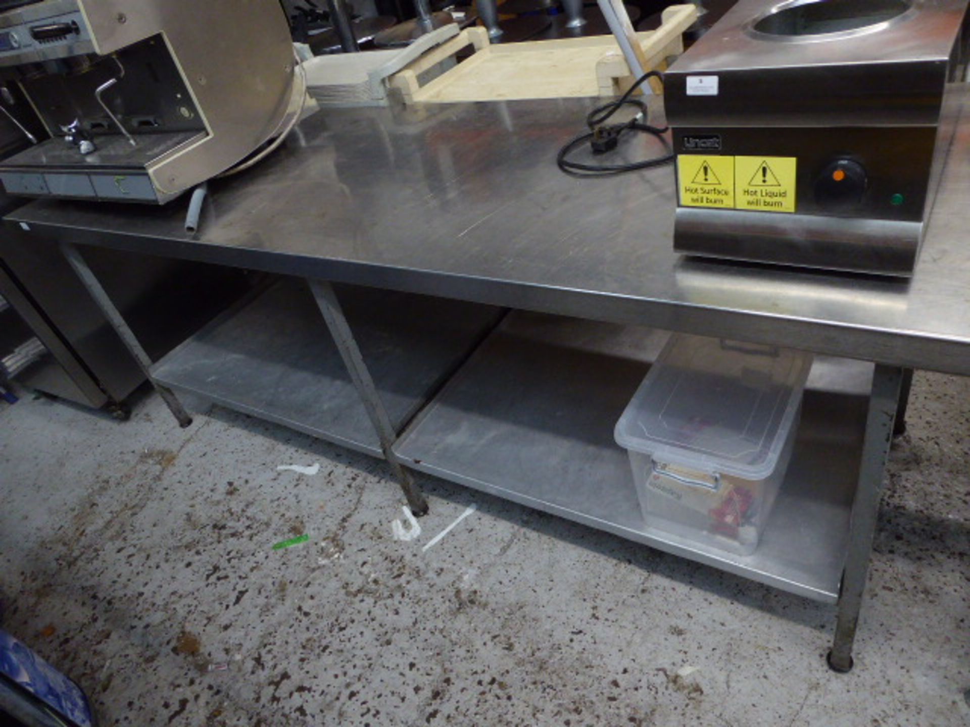 *S/S prep bench extra long with small undershelf 2500w x 800d x 850h - Image 2 of 2