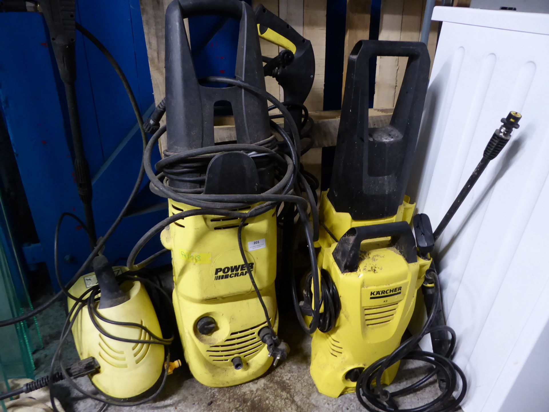 *collection of various yellow pressure washers 2 karcher 2 others