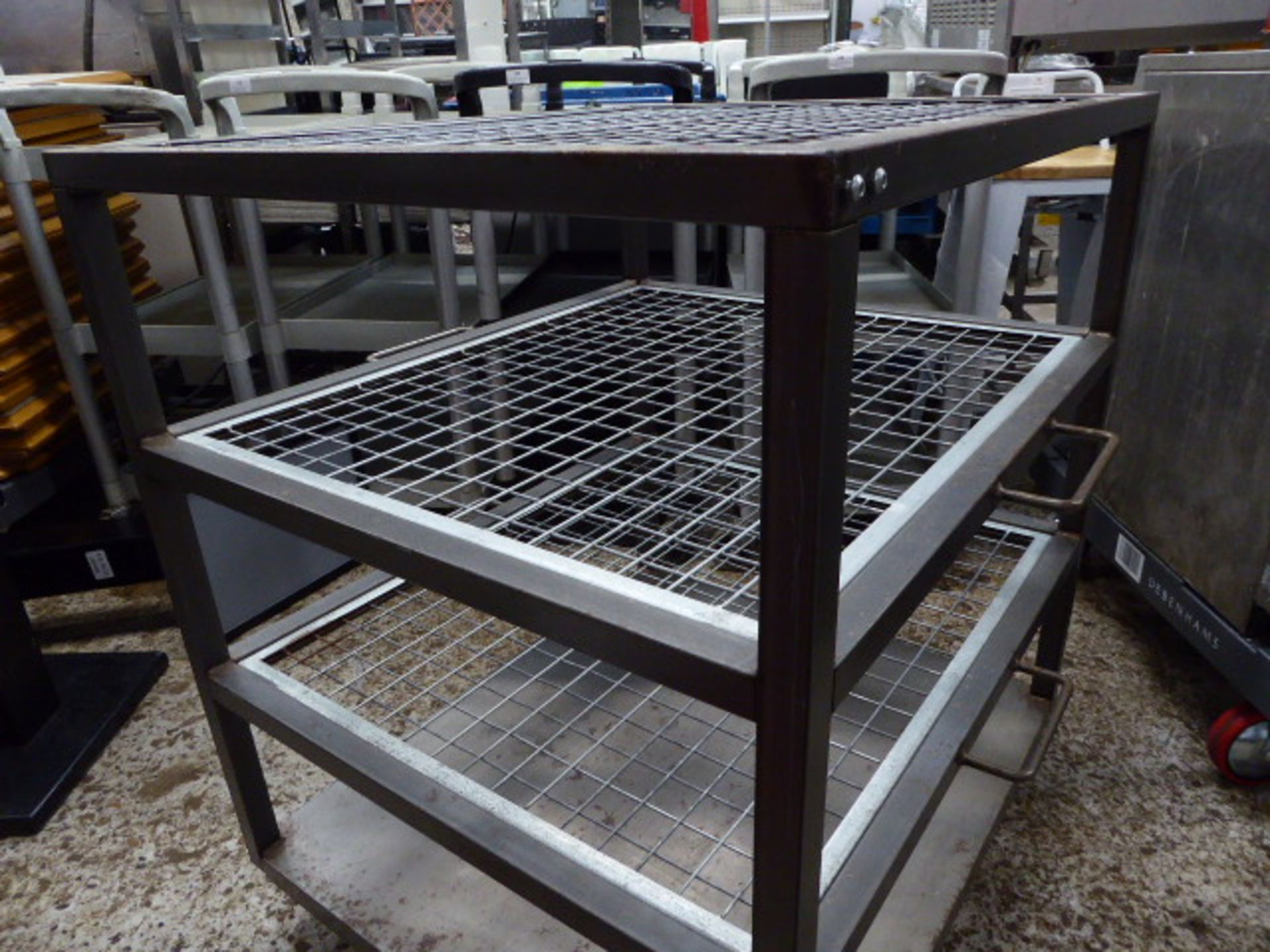 *industrial look metal mesh shelving unit on casters 800 X 700 by 900 - Image 2 of 3