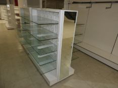 *Mobile Gondola Shelving Unit with Plate Glass She