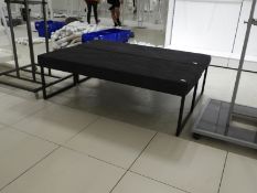 *Bench with Grey Upholstered Top