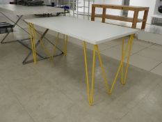 *Contemporary Sales Table with Yellow Base