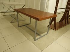 *Sales Table with Wood Effect Top on Silver Frame