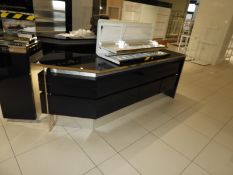 *Curved High Gloss Cosmetics Counter with Drawers