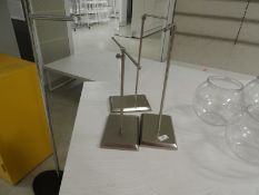 *Three Brushed Steel Display Stands