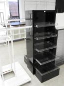 *High Gloss Black & Perspex Double Sided Shelving