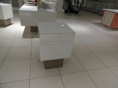 *Glass Topped Display Unit in White Gloss Finish