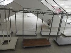 *Mobile Garment Rail with Plate Glass Shelf
