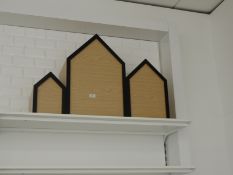 *Set of Three Graduated Wood Effect Houses
