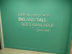 *Wall Mounted Sign "Styles in Every Size, Big and