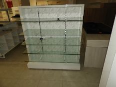 *Mobile Gondola Style Shelf Unit with Plate Glass