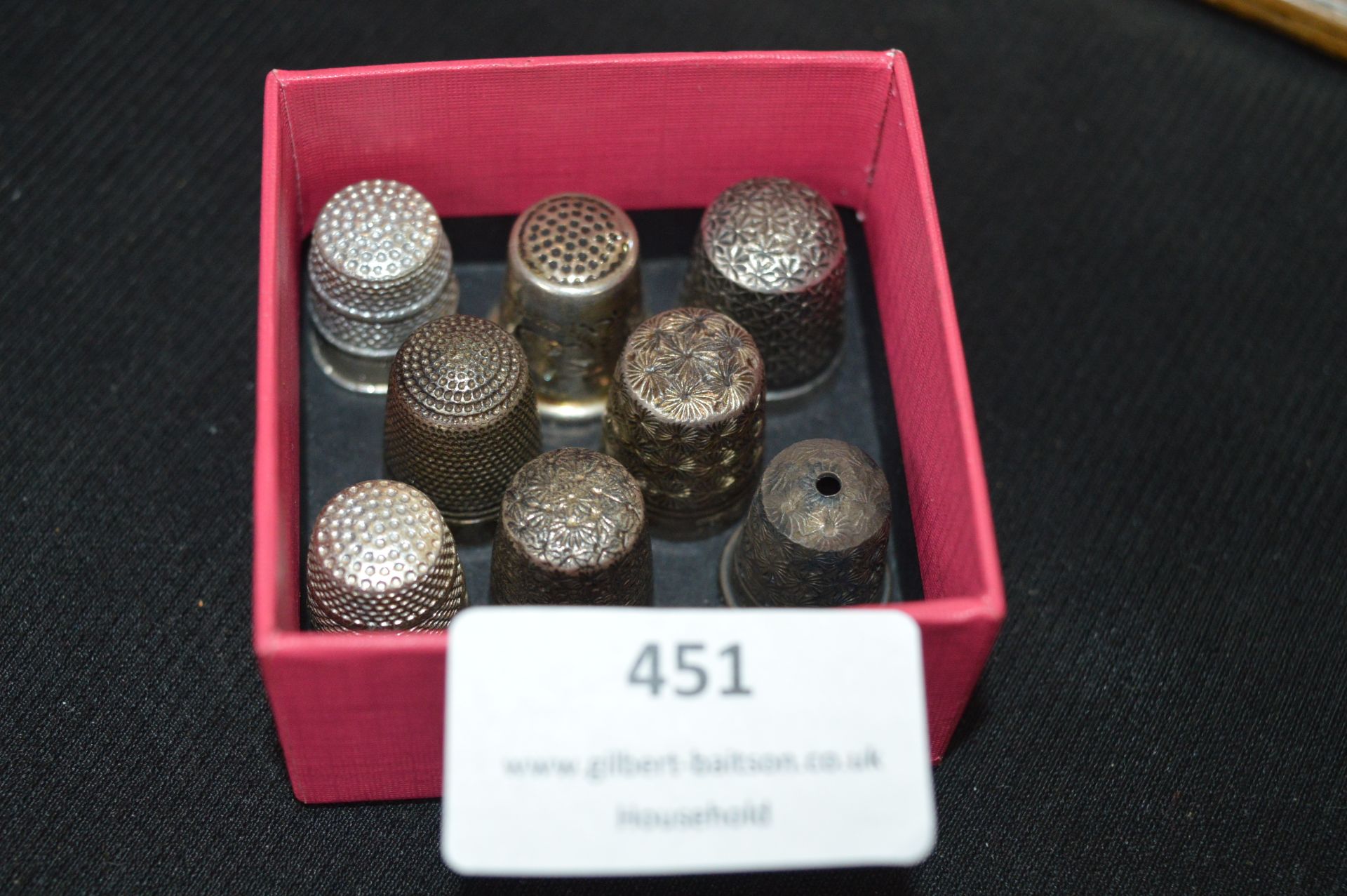 Eight Thimbles Including Some Silver