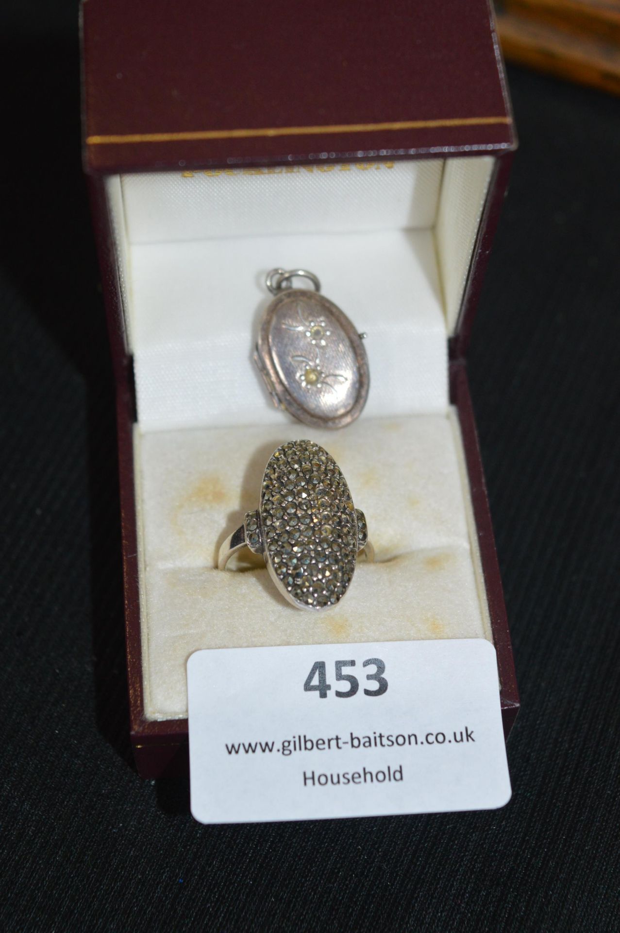 Silver and Marcasite Ring plus Silver Locket