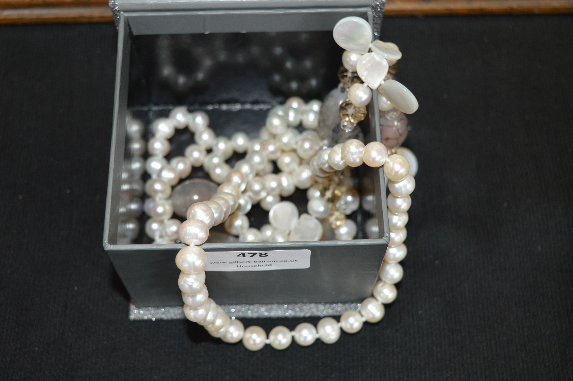 Cultured Pearl, Mother of Pearl, and Rose Quartz Italian Wrap Necklace - 145cm Length