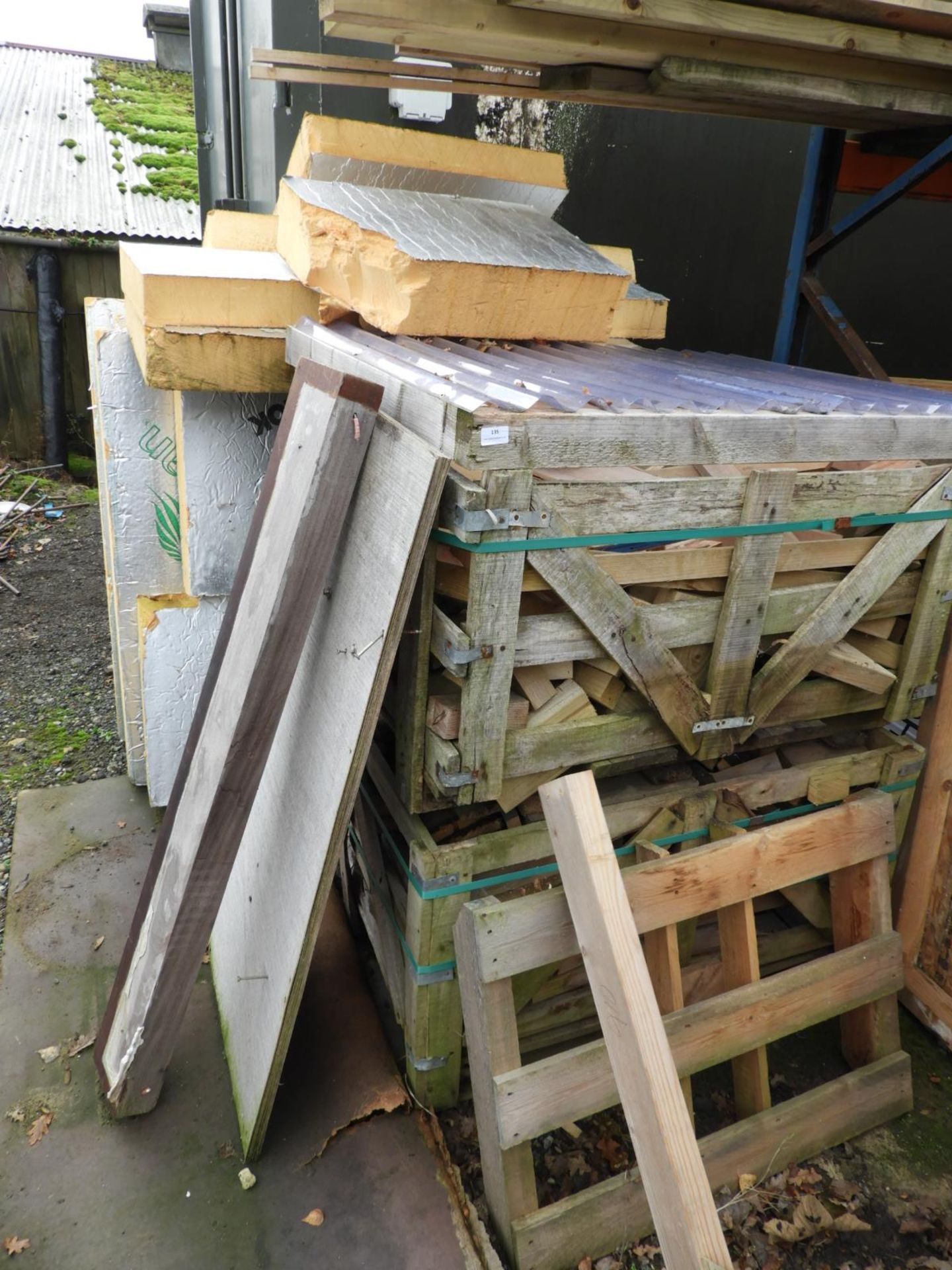 *Two Crates of Timber Firewood and Insulation Offcuts