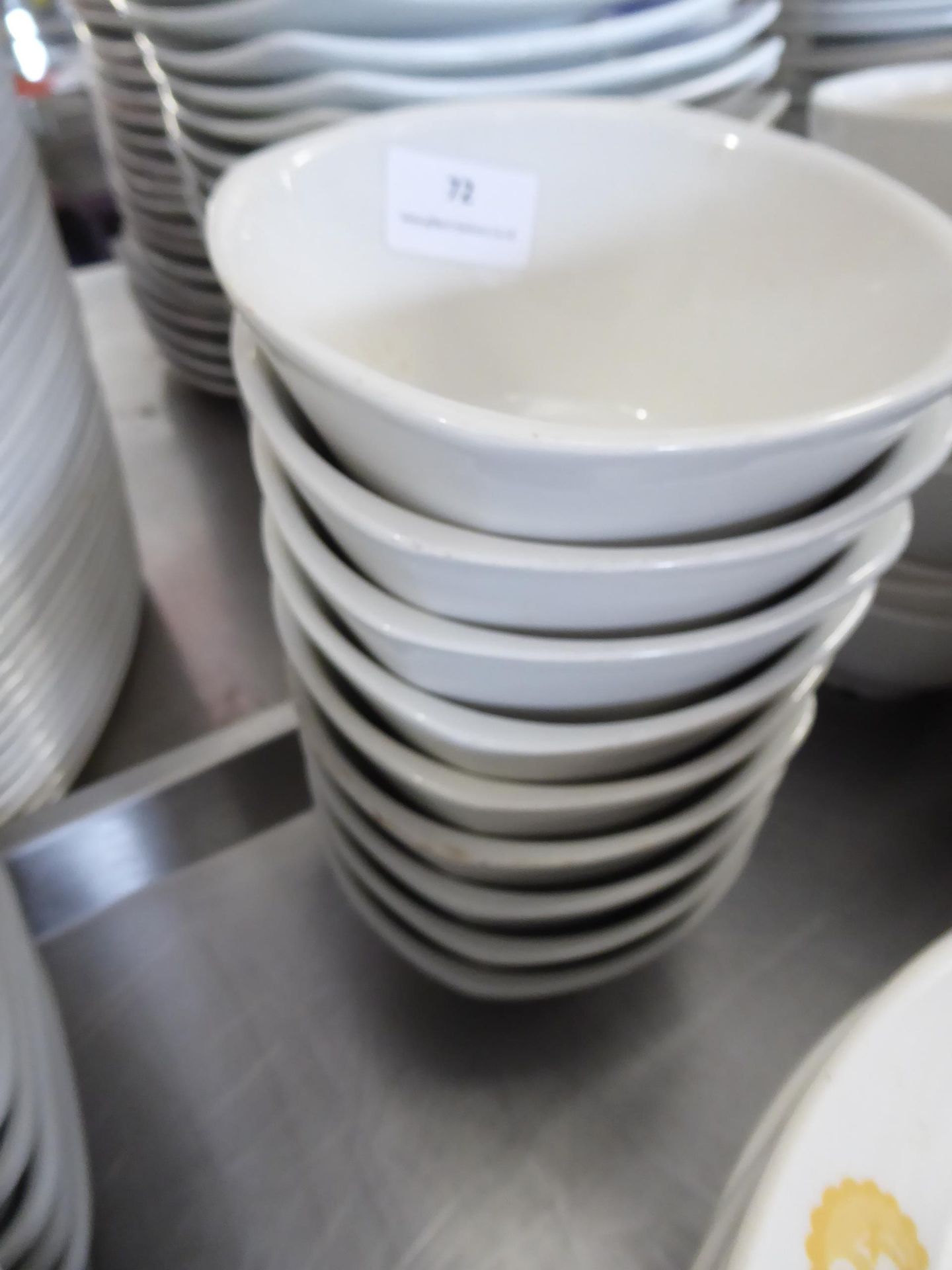 * 9 rectangular deep bowls white 13 cm