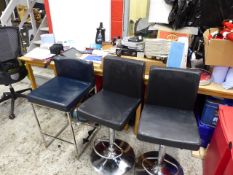 * 3 x beautician stools, 2 x black gas lift, 1 x blue with s/s legs