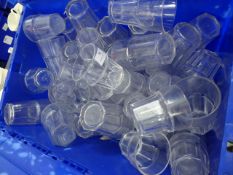 * box proximately 50-plus large and small plastic tumblers