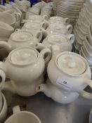 * 16 white tea pots with lids