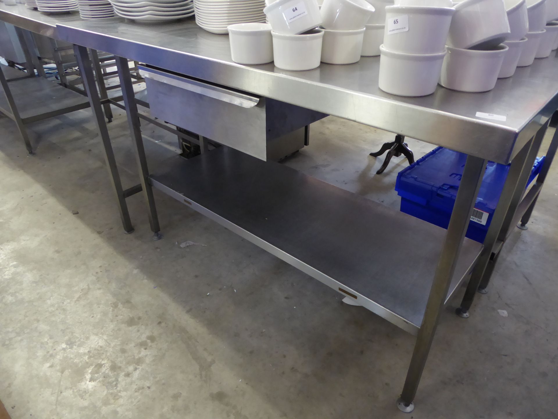 * stainless steel prep bench with undershelf and drawer 1400 x 700 x 900 - Image 3 of 3