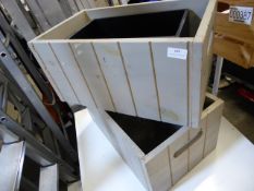 * 2 painted wooden crates 500 x 300 x 240