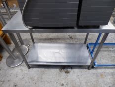 * s/s prep bench with undershelf 1200w x 600d x 800h