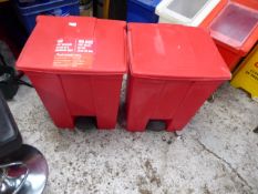 * 2 x red pedal bins ideal for broken glass