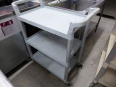 * cambro 3-tier plastic catering trolley