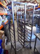 * stainless steel double tray clearing trolley