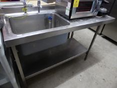 * single bowl stainless steel catering sink with right-hand drainer 1500 x 650 , bowl 600 x 450 x