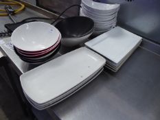 * various bowls and rectangular plates approximately 25 items