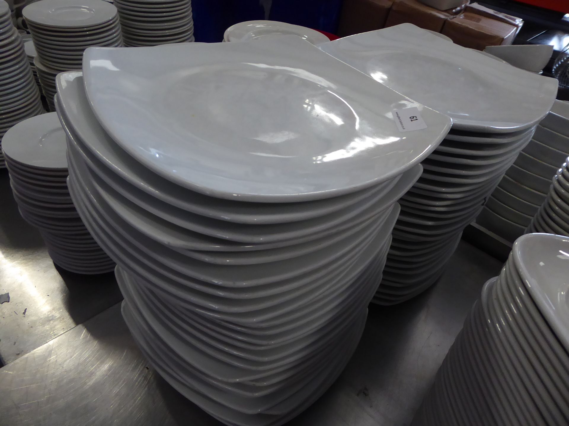 * approximately 50 sq white dinner plates 25cm