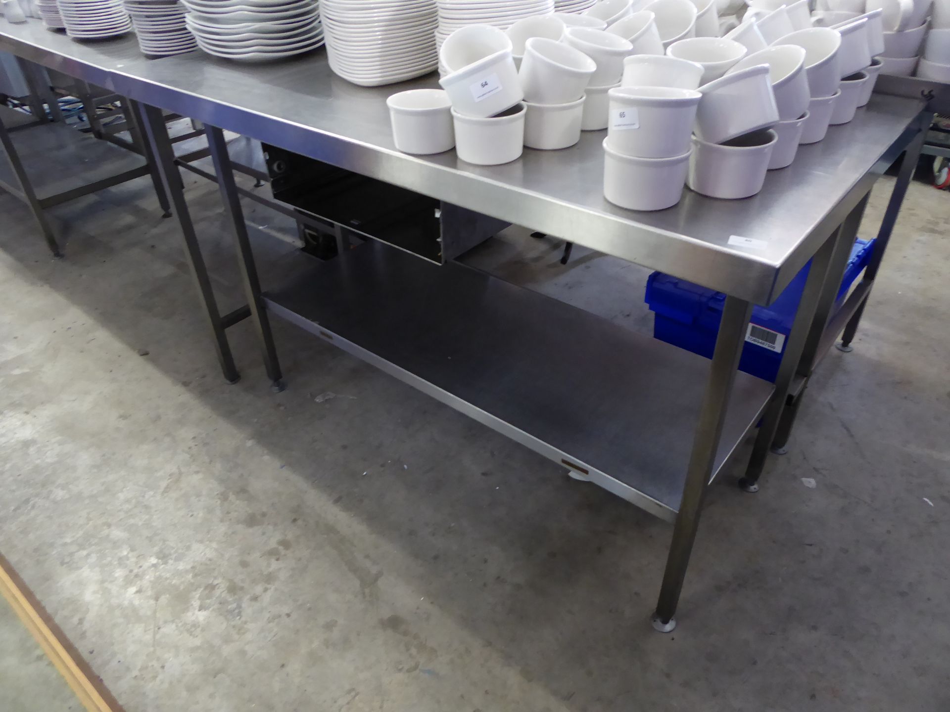 * stainless steel prep bench with undershelf and drawer 1400 x 700 x 900