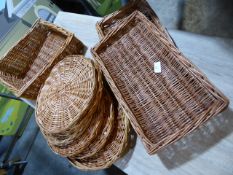 * collection of of the baskets and trays wicker 10 pieces