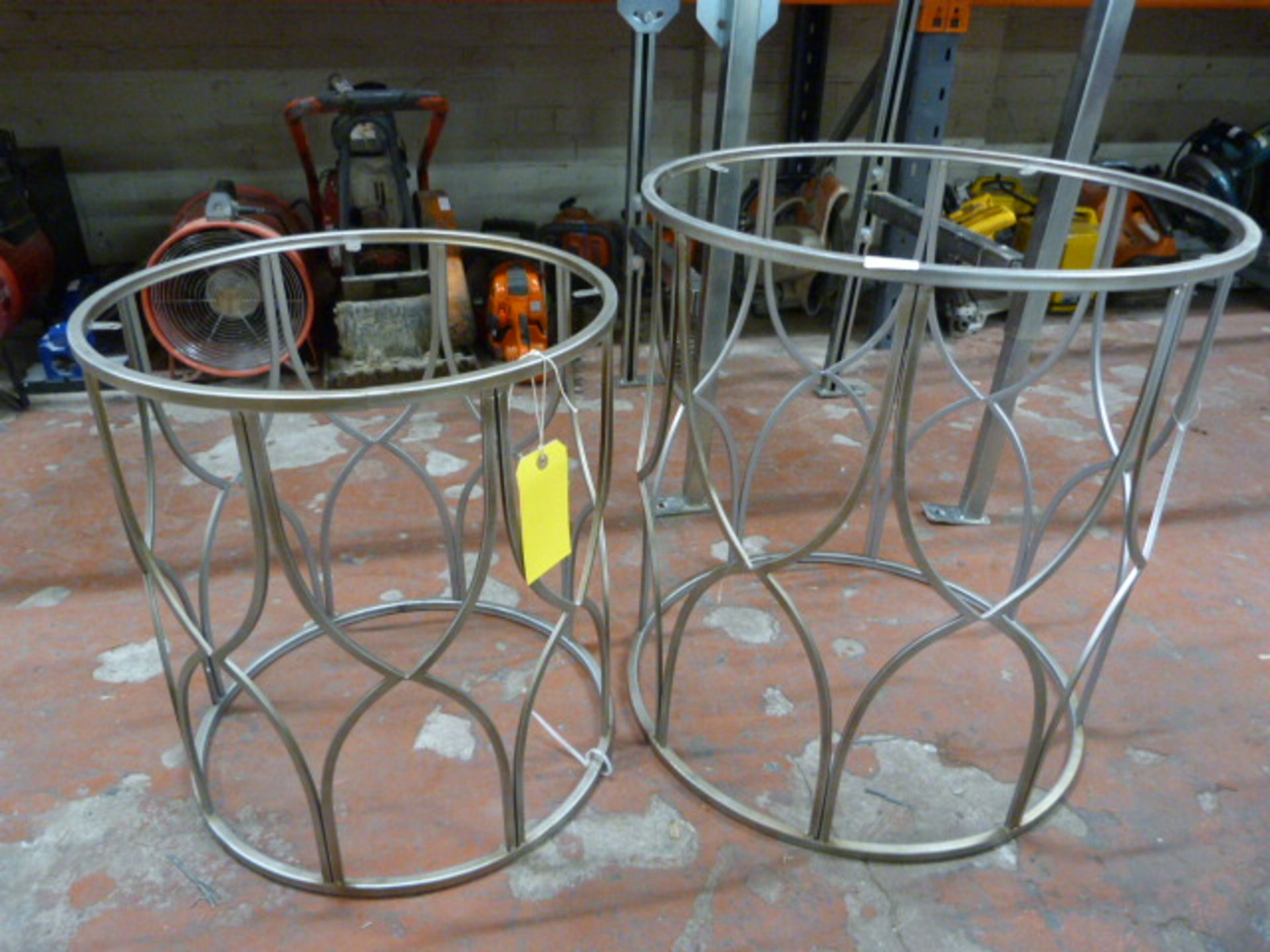 *Two Silver Side Table Bases (no tops)