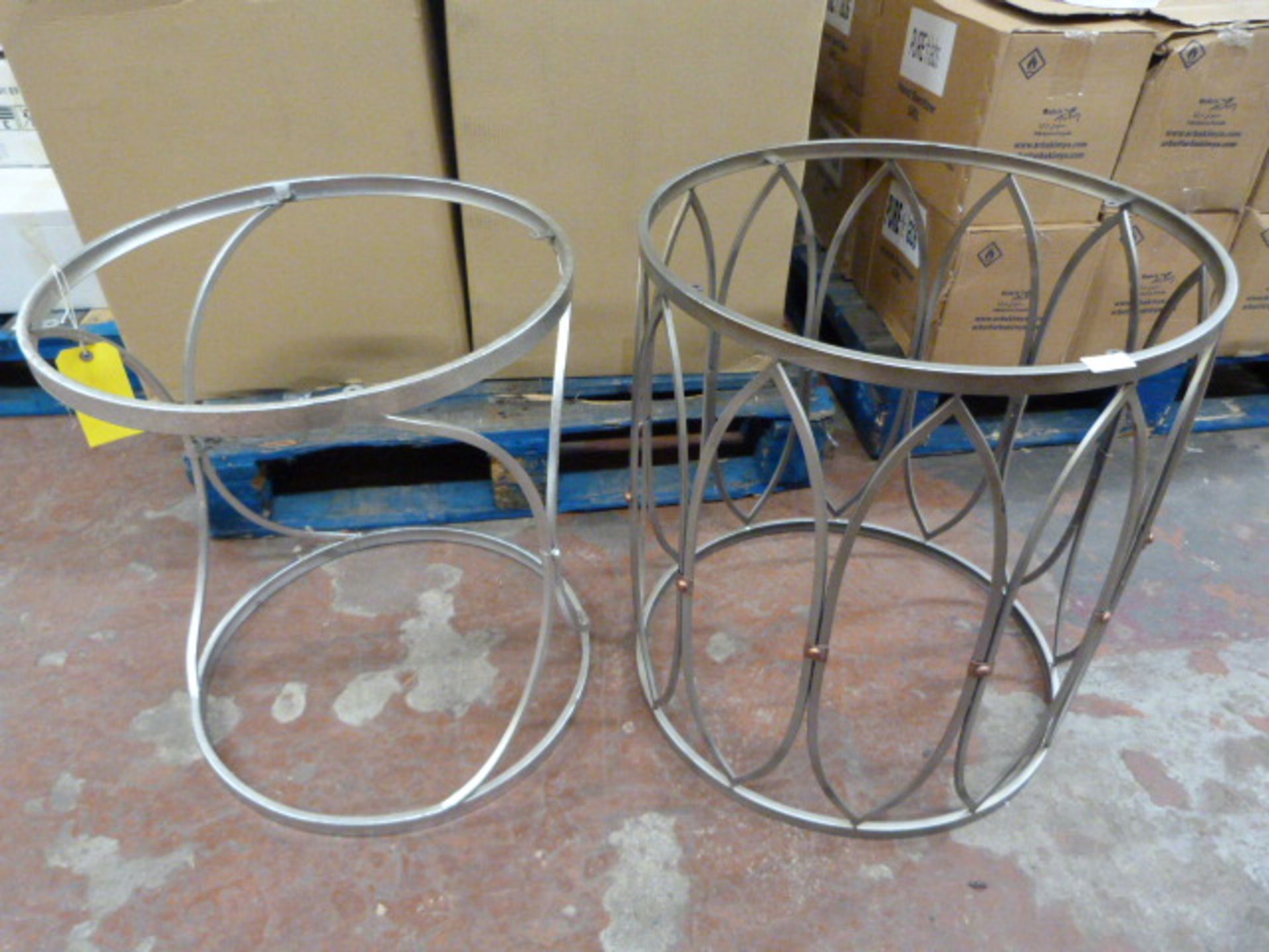 *Two Silver Side Table Bases (no tops)