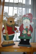 Two Wooden Christmas Ornaments