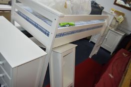 Next White Single High Bed with Sliding Desk and L