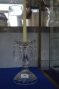 Glass Candlestick with Lustres