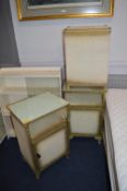 Pair of Lloyd Loom Style Bedside Cabinets and a La