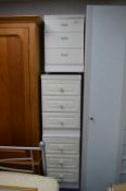 Three White Bedside Cabinets
